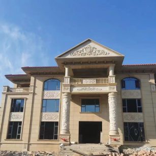 厦门 黄金麻花岗岩别墅外墙干挂