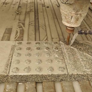 厦门 芝麻白花岗岩石材盲人石、盲道石、盲点石