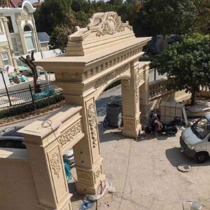 厦门 黄金麻荔枝面花岗岩别墅门楼