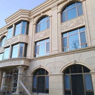 厦门 黄金麻花岗岩别墅外墙干挂