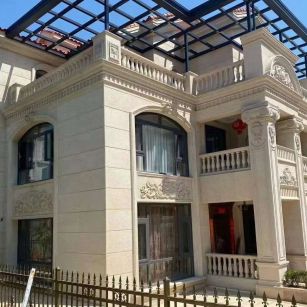 厦门 黄金麻花岗岩荔枝面别墅外墙干挂