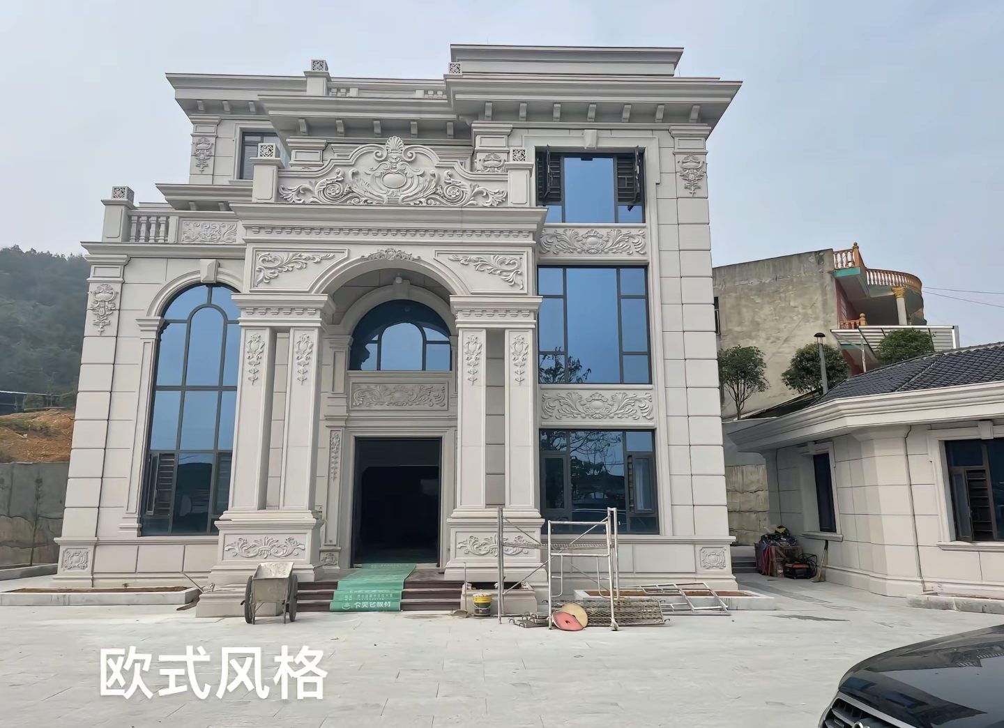 厦门 白麻花岗岩别墅外墙干挂