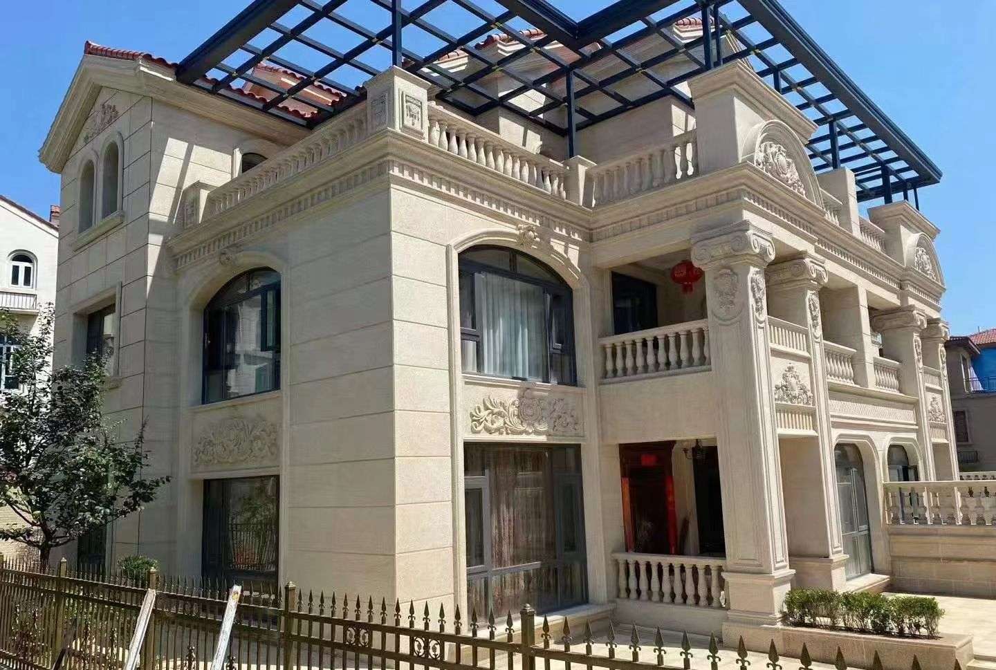 厦门 黄金麻花岗岩荔枝面别墅外墙干挂