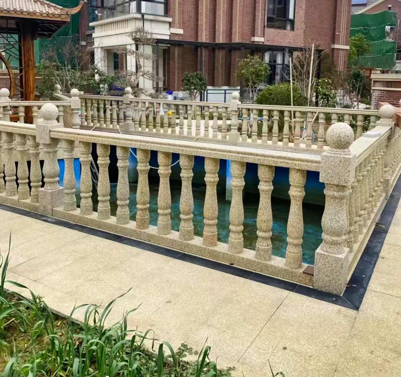 厦门黄金麻花岗岩石材栏杆，扶手，将军柱，花瓶柱